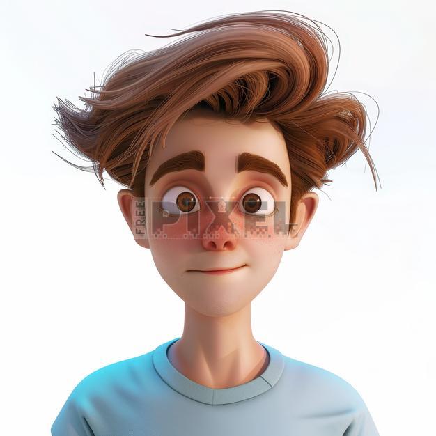 Free 3D Images - 3D Animated Cartoon Young Boy Character With Brown ...