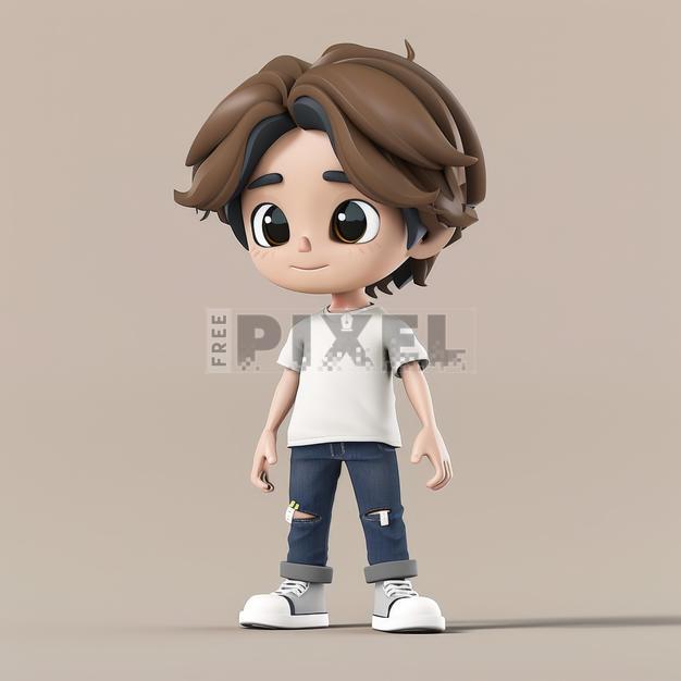Free 3D Images - 3D Animated Cartoon Boy Character Standing | FreePixel.com