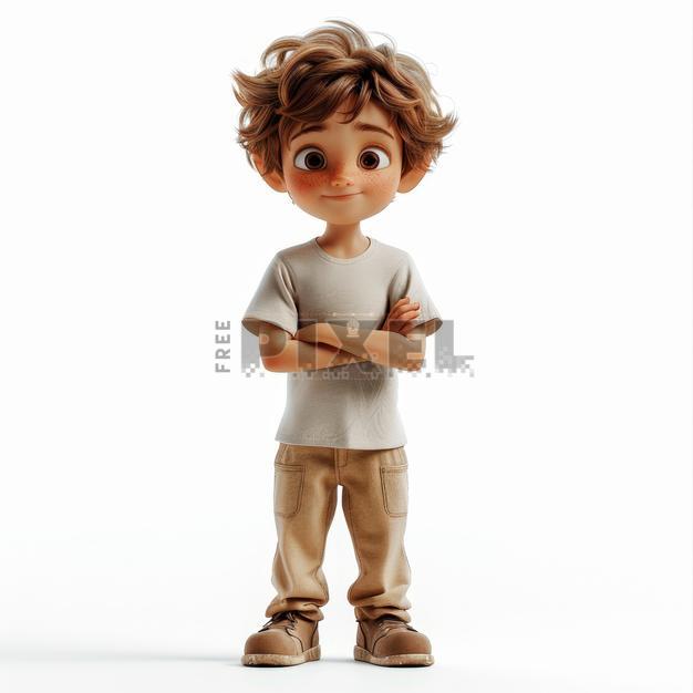 Free 3D Images - 3D Animated Cartoon Boy Character Standing With Arms ...