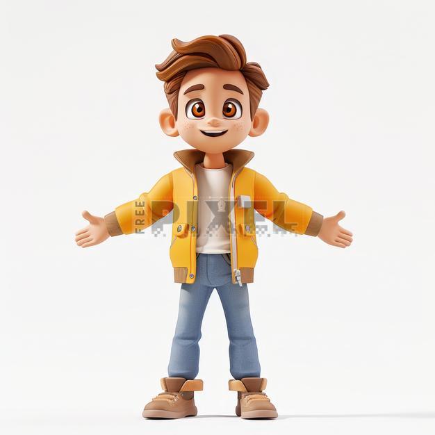 Free 3D Images - 3D Animated Cartoon Boy Character With Outstretched ...