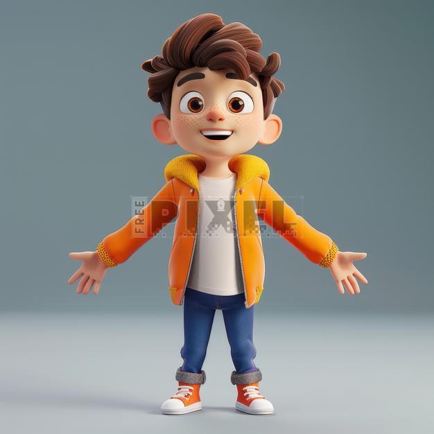 Free 3D Images - 3D Animated Cartoon Boy Character With Outstretched ...