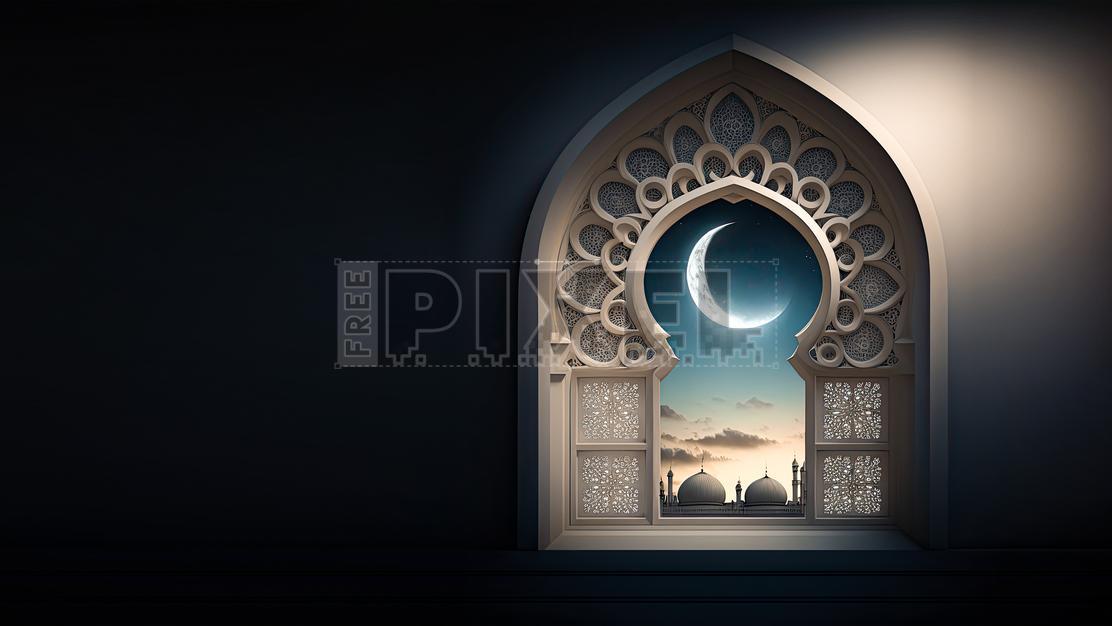Free 3D Images - 3D Render Of Mosque Window Arch With Realistic ...