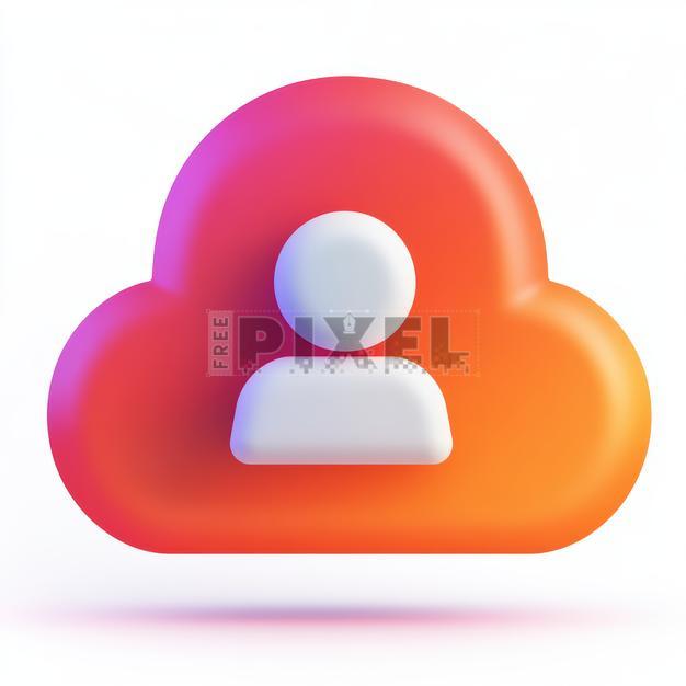 Free 3D Images - User Profile Icon In Cloud | FreePixel.com