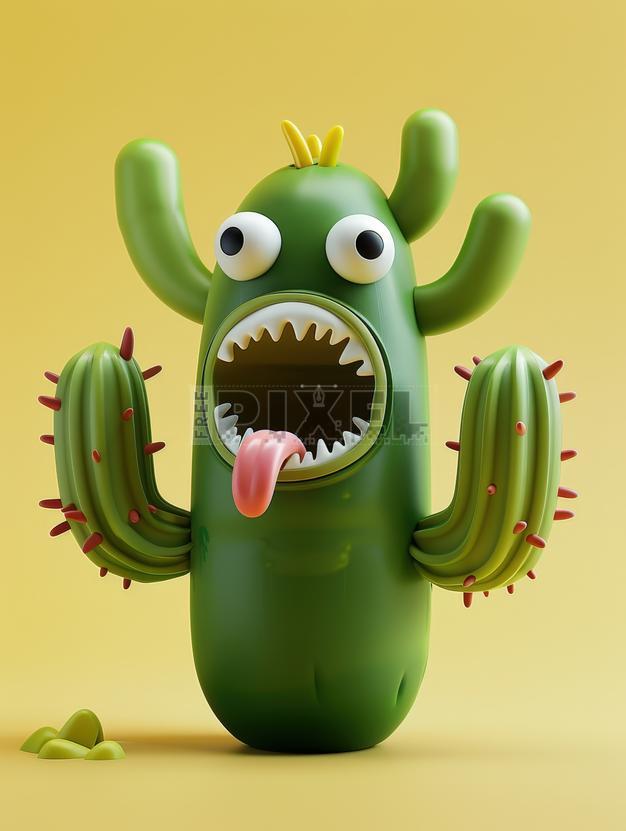Free 3D Images - Cactus Monster | FreePixel.com