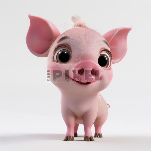 Free 3D Images - Adorable Pig Character From Animation Movie ...