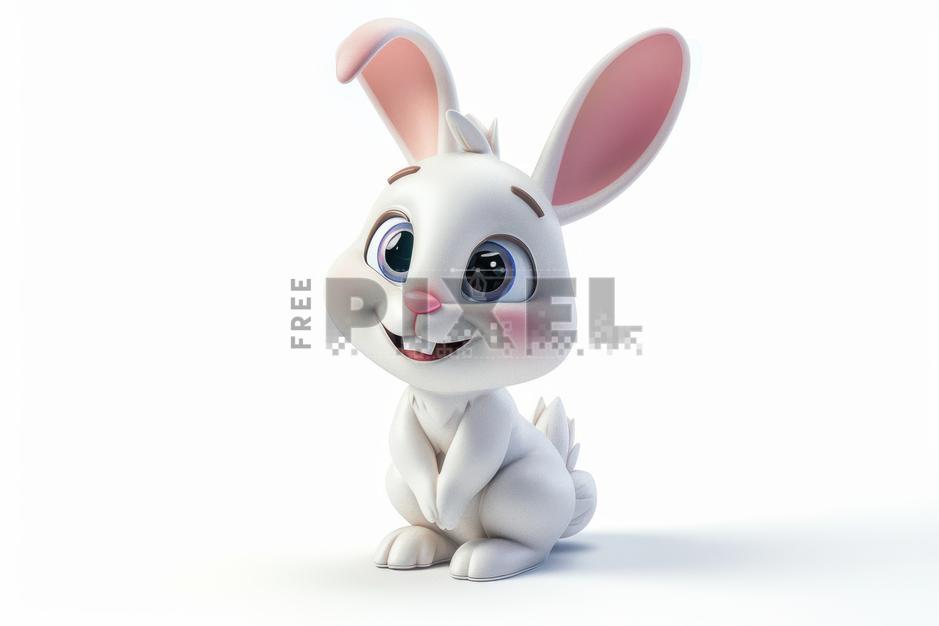 Free 3d - Adorable Cartoon Rabbit | FreePixel.com