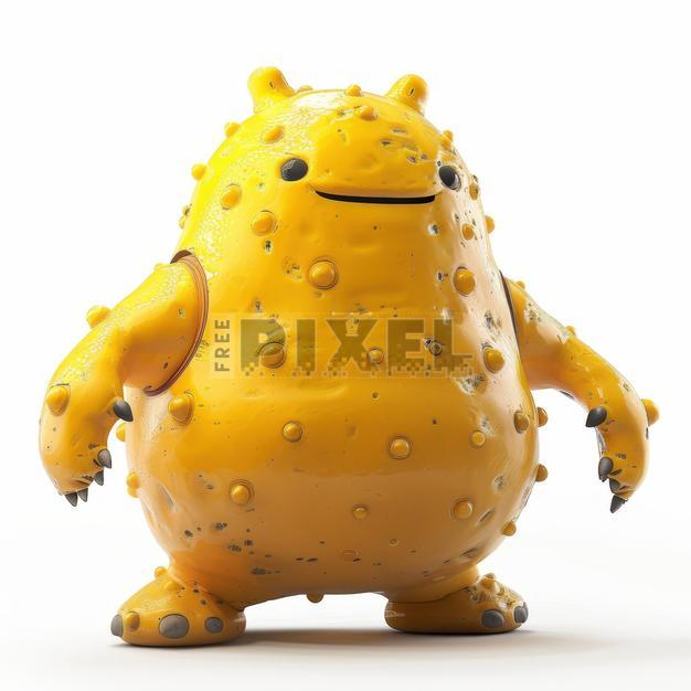 Free 3D Images - Yellow Monster | FreePixel.com