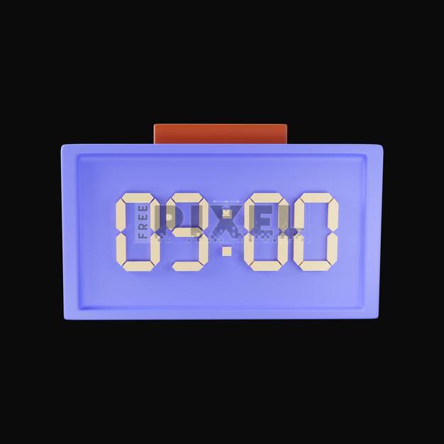 Free 3D Images - Blue Digital Clock Display 3D Illustration Against ...