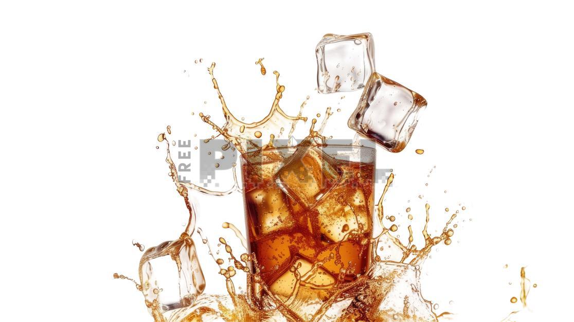 Free PNG - Explosion And Splash Soft Drink With Ice Cubes From Glass ...
