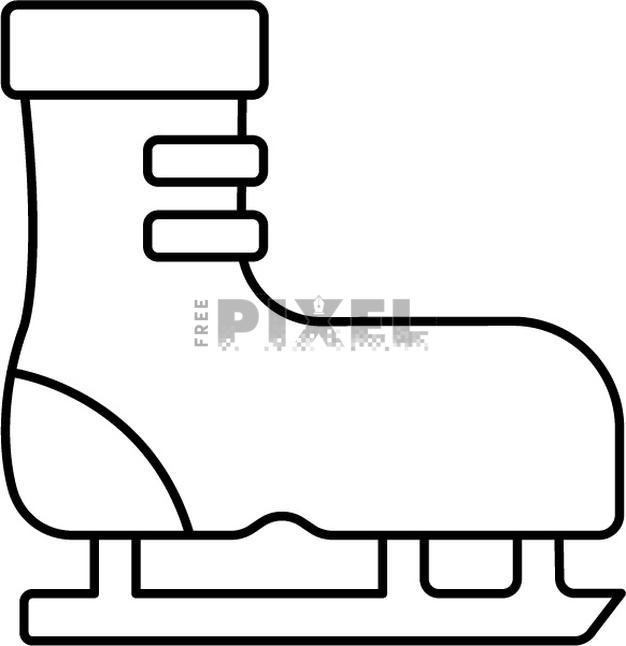 Free Icons - Black Line Art Ice Skate Icon In Flat Style. | FreePixel.com