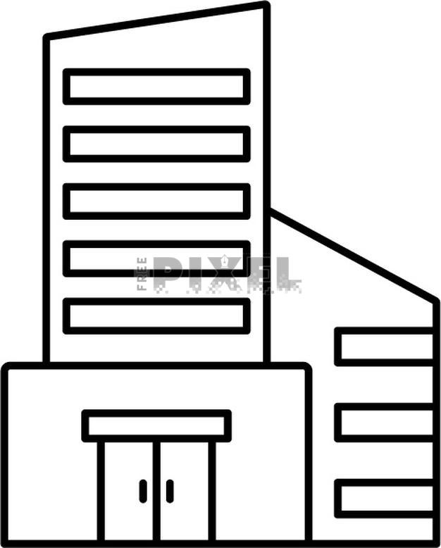Free Icons - Black Outline Building Icon. | FreePixel.com