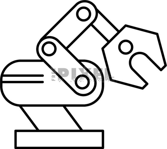 Free Icons - Black Outline Industrial Robot Icon In Flat Style ...