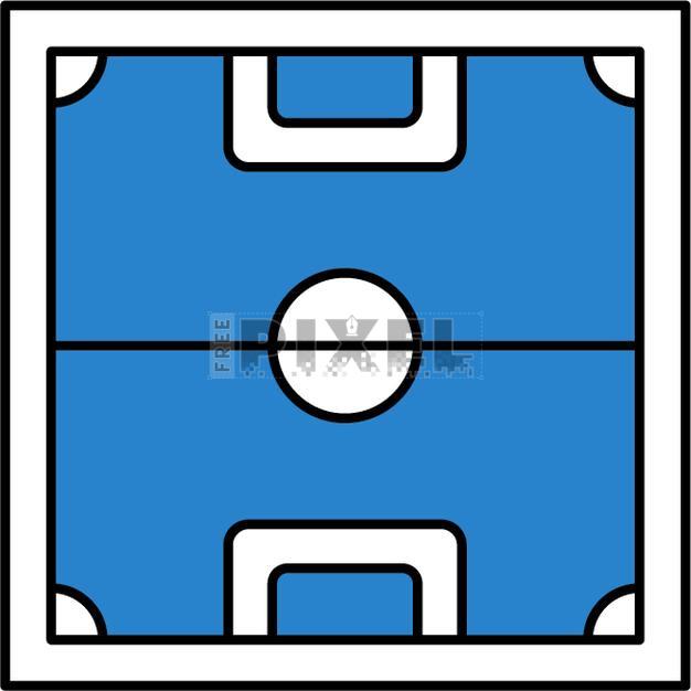Free Icons - Blue And White Illustration Of Soccer Field Icon ...