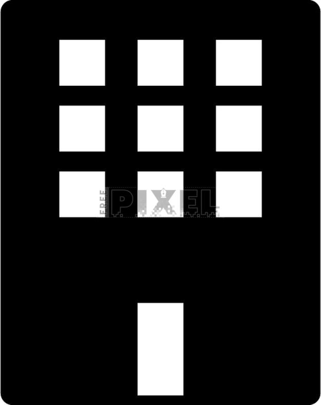 Free Icons - B&W Building Icon Or Symbol. | FreePixel.com