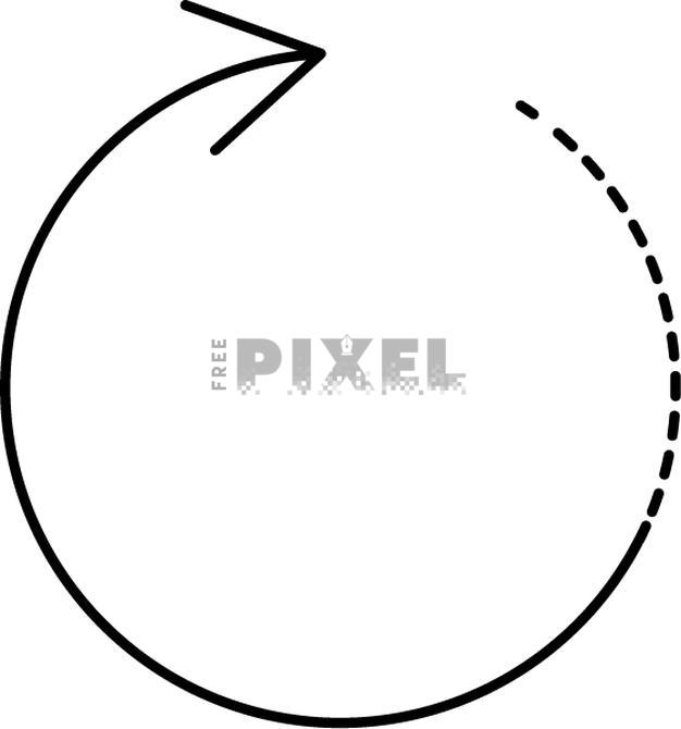 Free Icons - Circular Rotate With Dotted Line Arrow Icon. | FreePixel.com