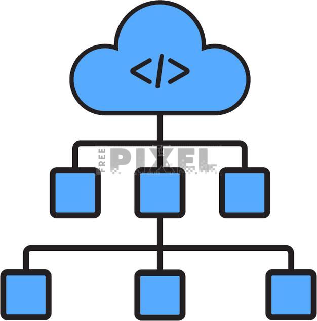 Free Icons - Cloud Coding Structure Or Hierarchy Icon In Blue Color ...