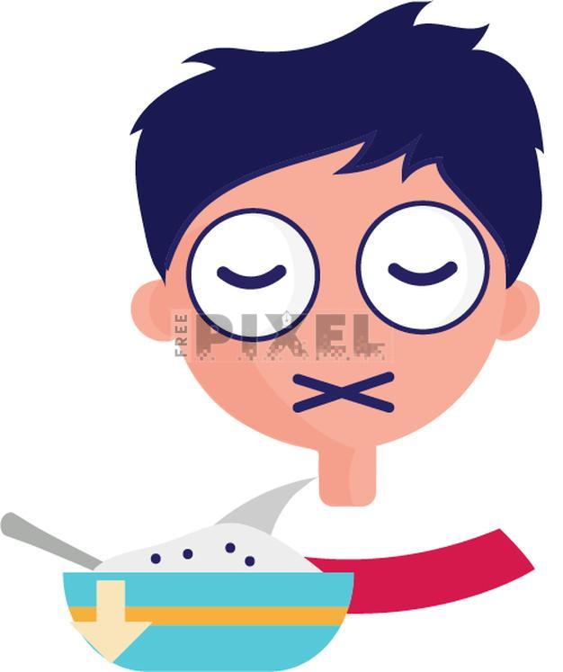 Free Icons - Flat Illustration Of Loss Of Appetite Boy Icon ...