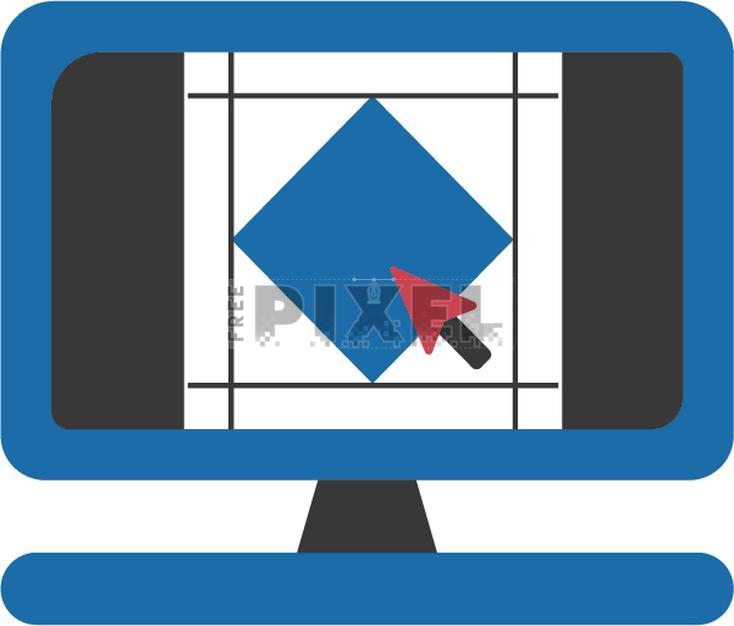 Free Icons - Flat Style Square Draw In Desktop Screen Icon For Graphic ...