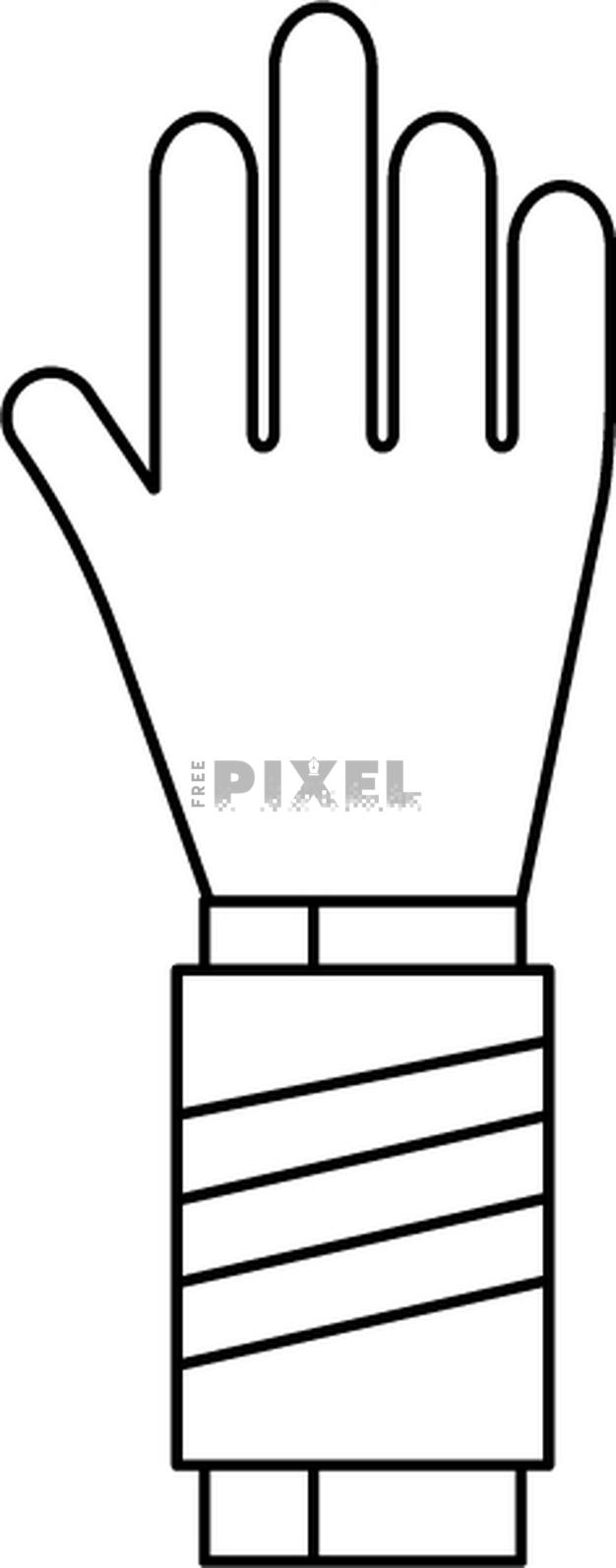 Free Icons - Hand Wrapping Bandage Icon In Black Line Art. | FreePixel.com