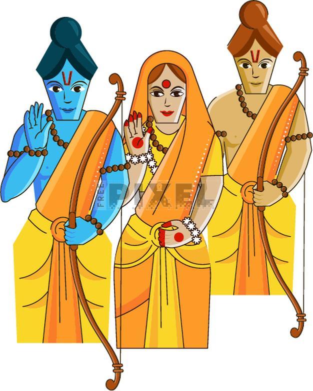 Free Icons - Hindu Mythology Lord Rama With His Wife (Sita), Little ...