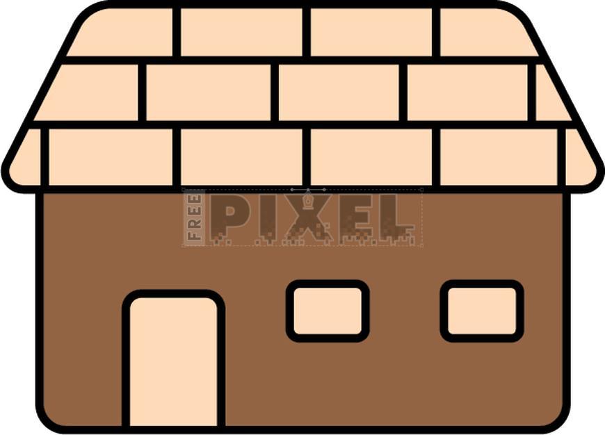 Free Icons - Home Icon In Peach And Brown Color. | FreePixel.com