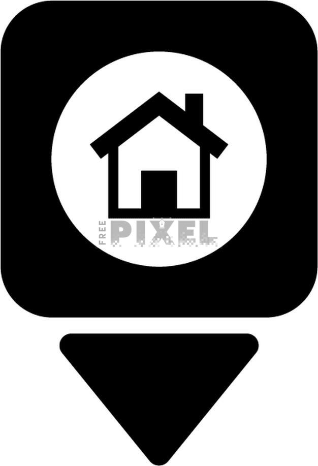 Free Icons - Home Pin Location Icon In B&W Color. | FreePixel.com