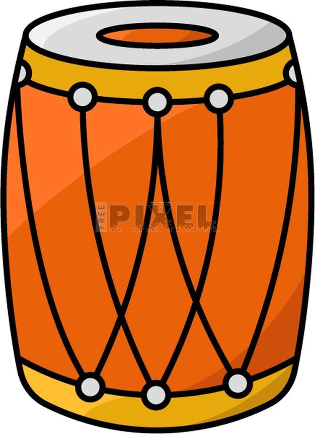 Free Icons - Isolated Musical Drum Icon In Flat Style. | FreePixel.com