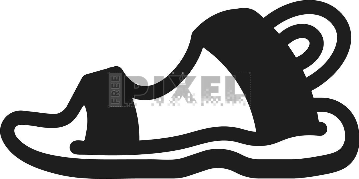 Free Icons - Isolated Sandal Icon In B&W Color. | FreePixel.com