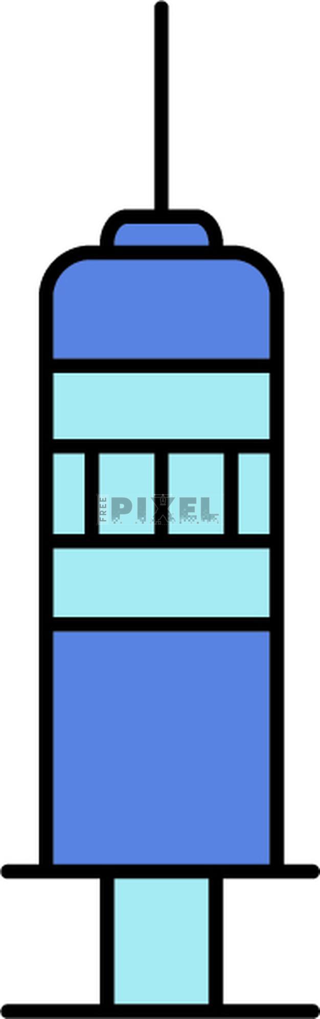 Free Icons - Isolated Syringe Icon In Blue Color. | FreePixel.com