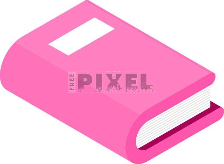 Free Icons - Isometric Book Icon In Pink Color. | FreePixel.com