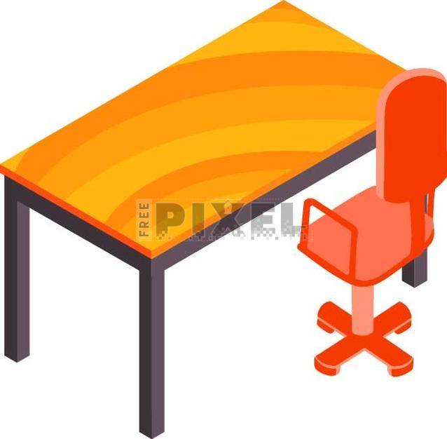 Free Icons - Isometric Office Chair And Table For Workplace Icon ...
