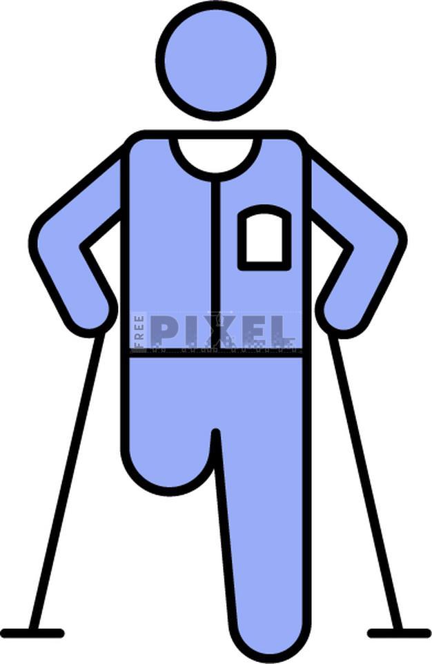 Free Icons - Leg Amputation Icon In Blue And White Color. | FreePixel.com