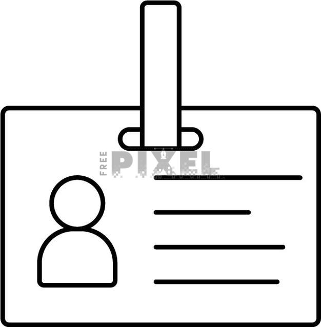 Free Icons - Line Art Illustration Of ID Card Icon. | FreePixel.com