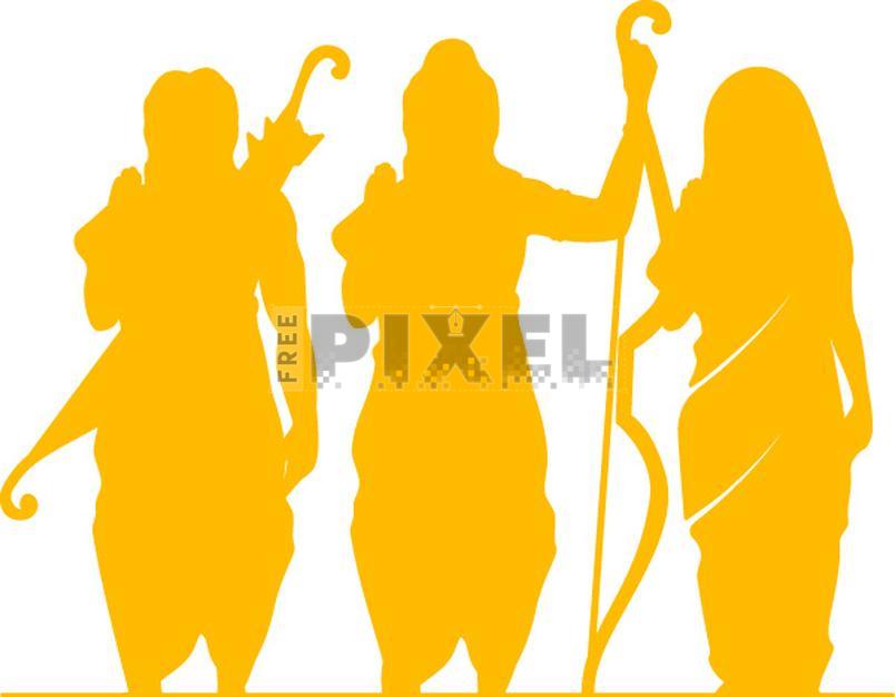 Free Icons - Lord Rama With His Wife Sita And Brother Laxman In Yellow ...