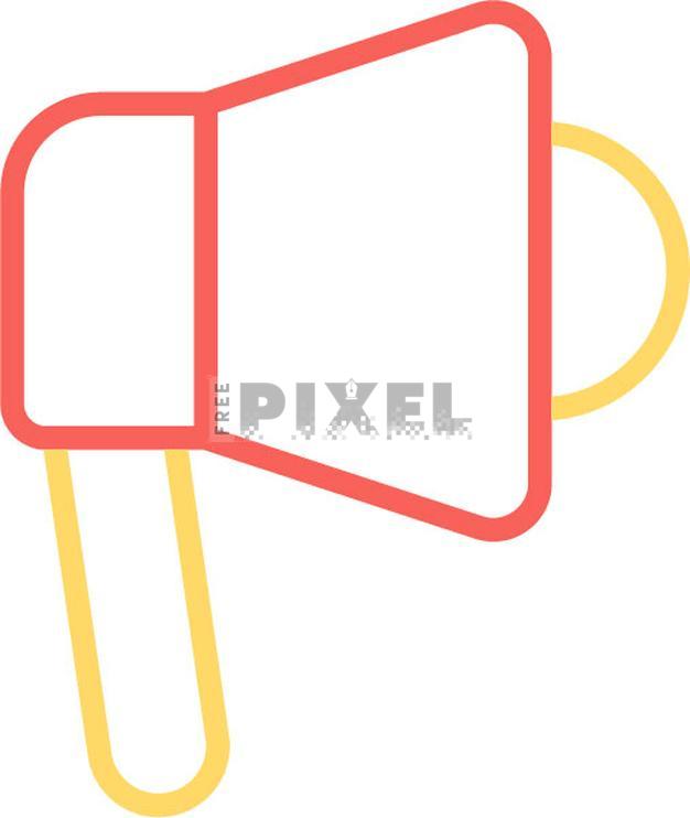 Free Icons - Loudspeaker Icon In Red And Yellow Line Art. | FreePixel.com