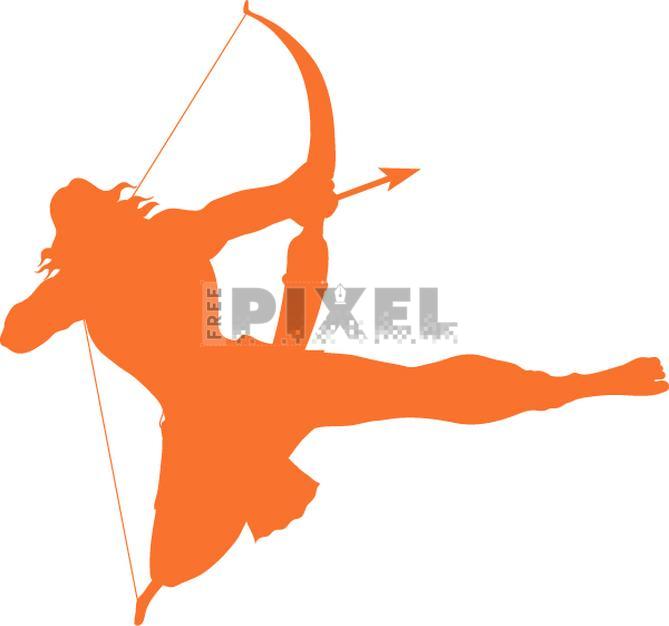 Free Icons - Orange Illustration Of Lord Rama With Bow Arrow ...