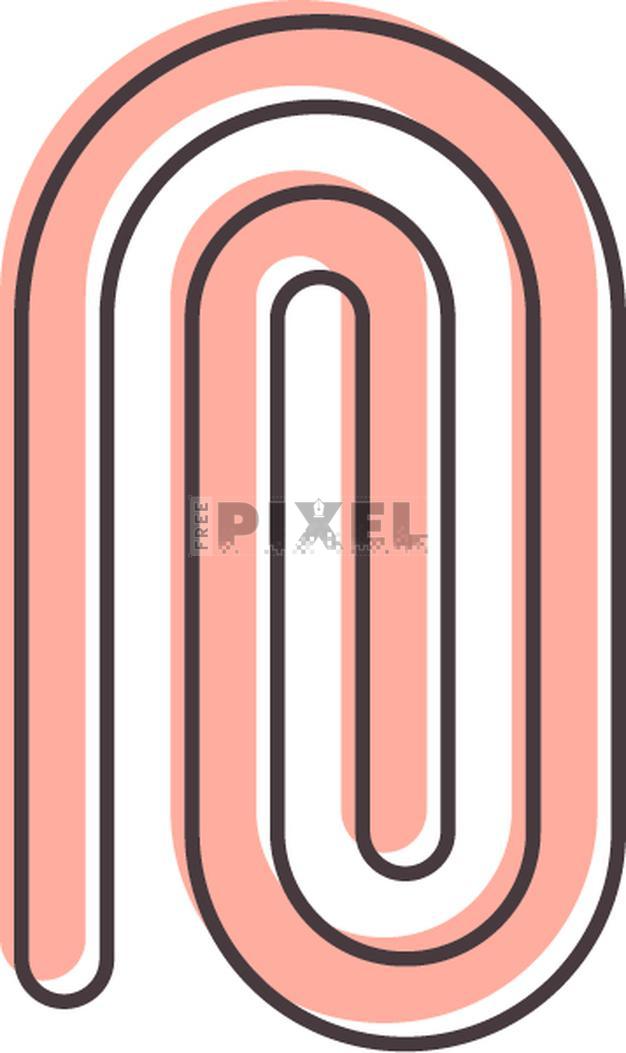 Free Icons - Paperclip Icon In Pink Color. | FreePixel.com