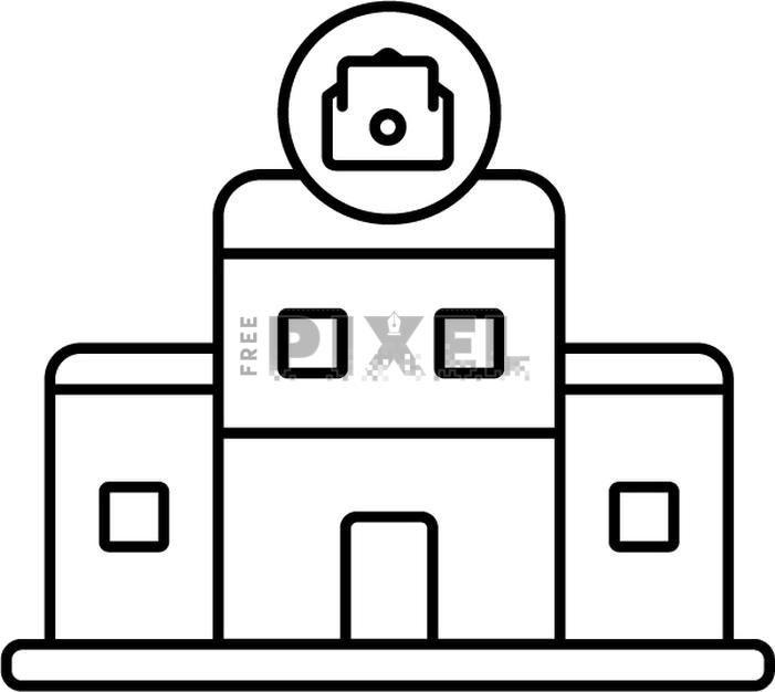 Free Icons - Post Office Building Line Art Icon In Flat Style ...