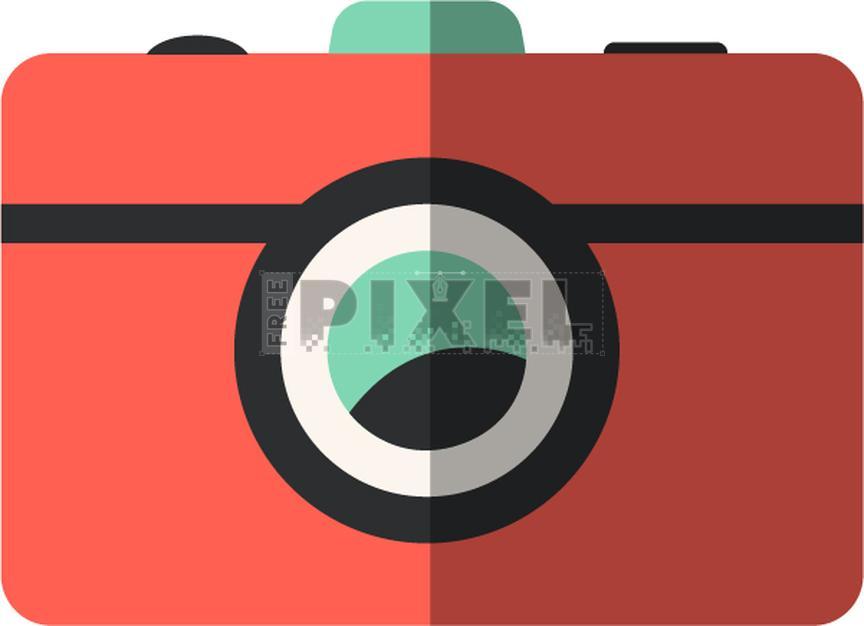 Free Icons - Shiny Orange And Black Flat Style Camera Icon. | FreePixel.com