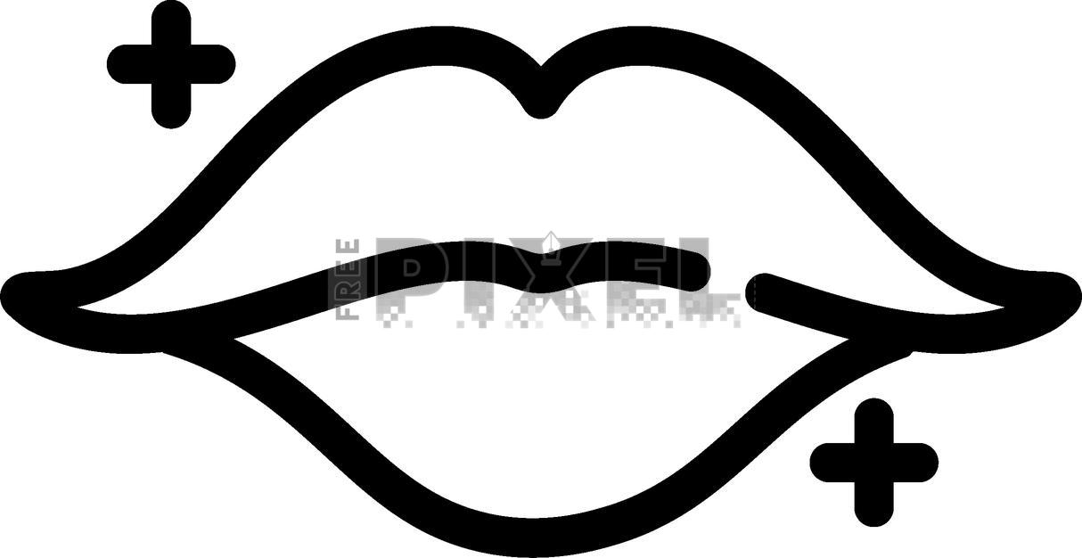 Free Icons - Thin Line Art Lips Icon In Flat Style. | FreePixel.com