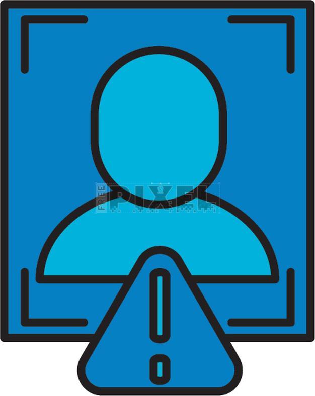 Free Icons - Wrong Face Recognition Icon In Blue Color. | FreePixel.com
