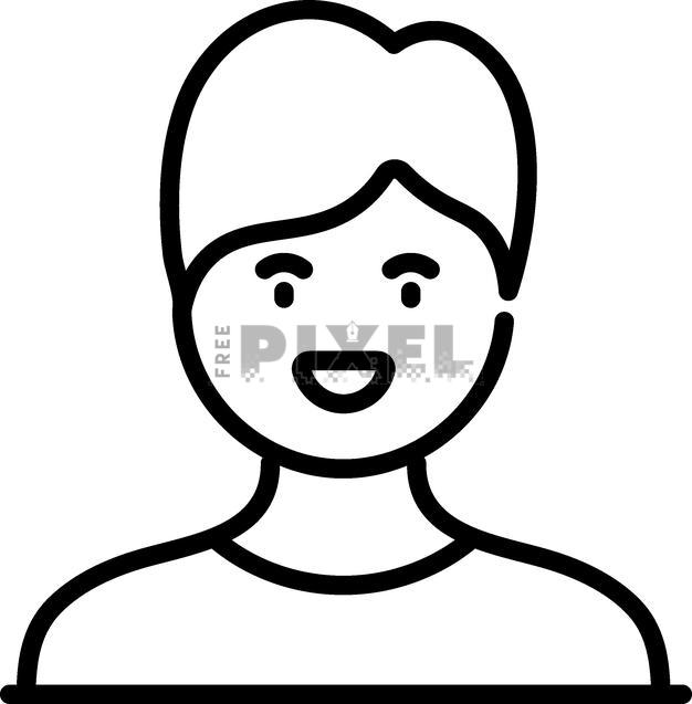 Free Icons - Young Man Icon In Line Art. | FreePixel.com