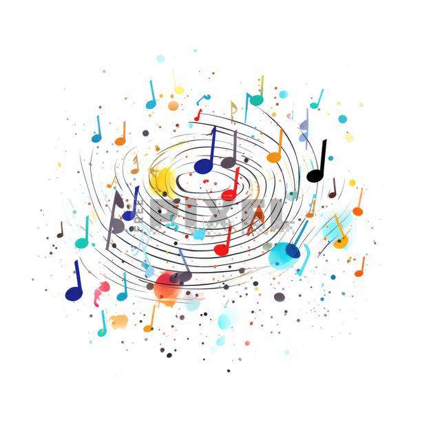 Free Illustrations - Colorful Music Notes Swirling In The Wind ...