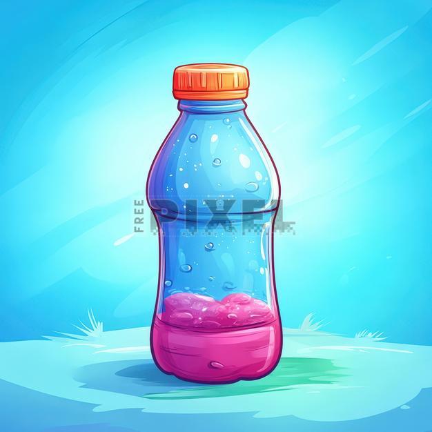 Free Illustrations - Cartoon Bottle Of Pink Liquid | FreePixel.com