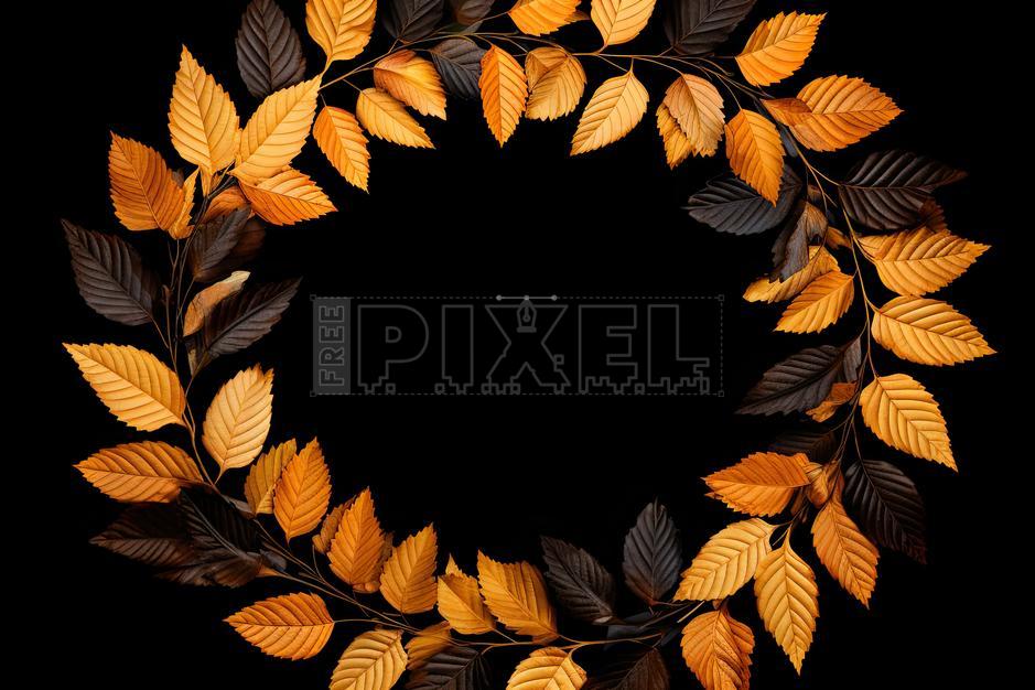 Free Illustrations - Fall Ring Of Leaves | FreePixel.com