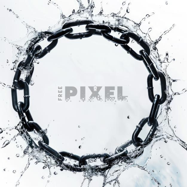 Free Illustrations - Coil Chain With Water Splashing Photo. | FreePixel.com