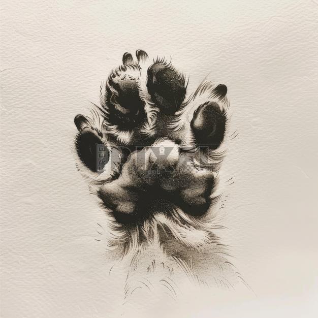 Dog Paw Drawing Realistic
