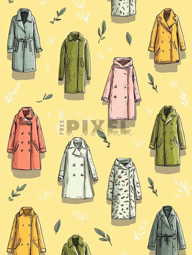 Free Illustrations - Coat Seamless Pattern Background. | FreePixel.com