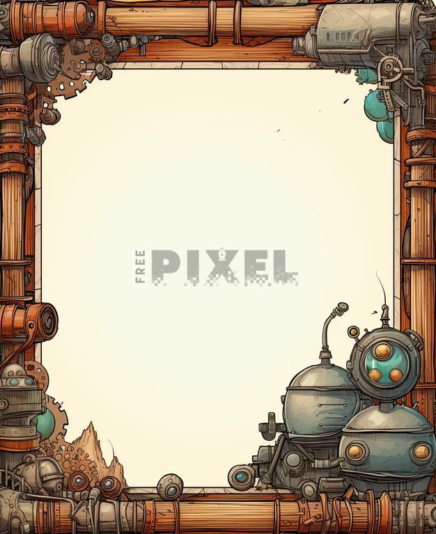 Free Illustrations - Steampunk Border Or Framework Vintage Style ...