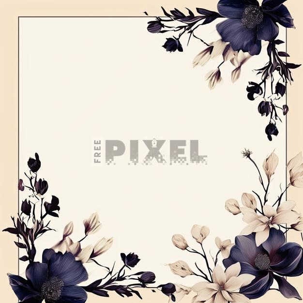 Free Illustrations - Flowery Border For Your Photos | FreePixel.com